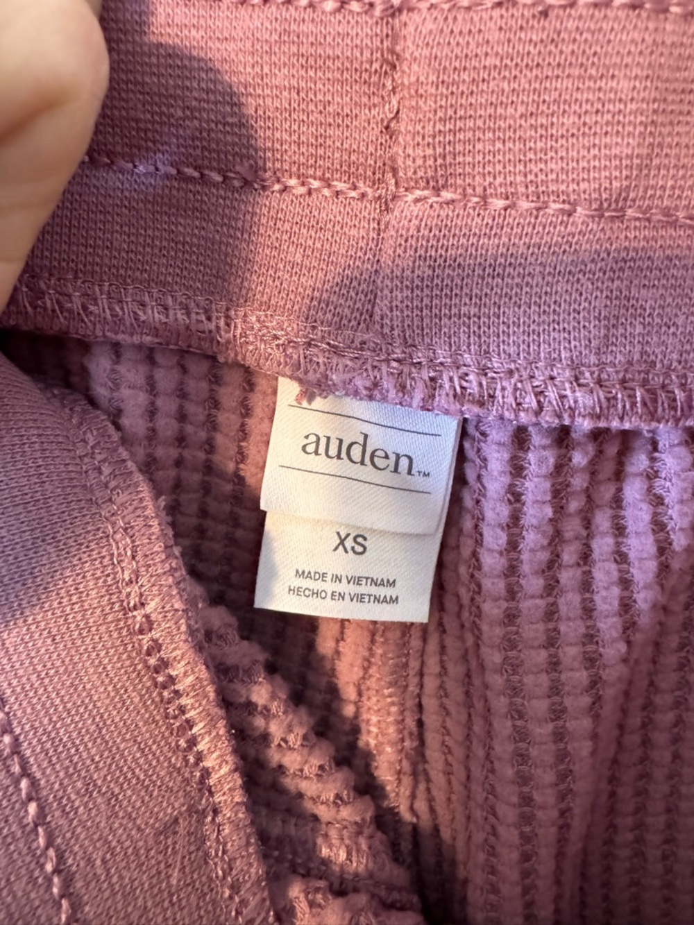 Auden Waffle-Knit Drawstring Women's Shorts - Mauve 3 inch inseam Size XS - Picture 6 of 10